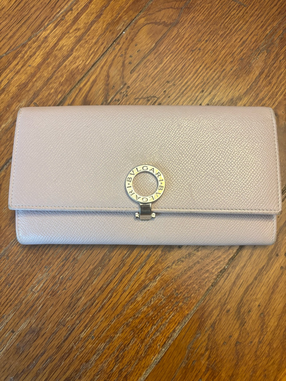 BVLGARI Bvlgari Pink Grained Leather Continental Long Wallet